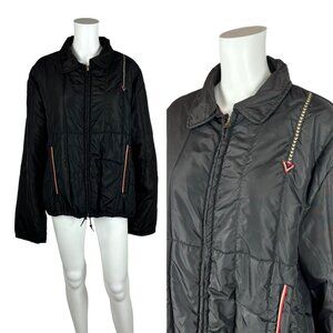 Vintage 60s Ski Jacket Women's Large Black Winter Zip Up Alpine Guide